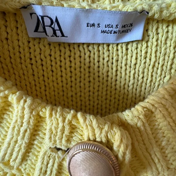 Zara Kids Bright Yellow Knit Button Cardigan - Picture 5 of 6